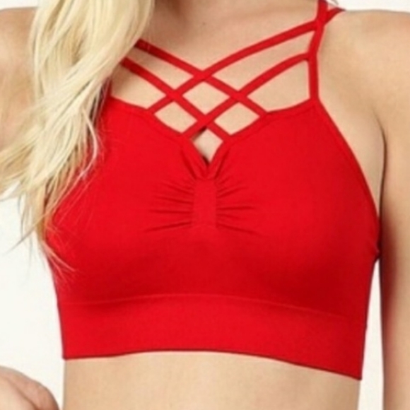 red bra tops